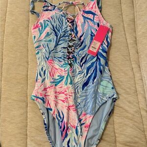 Lilly Pulitzer Pink and Blue One-Piece Swimsuit